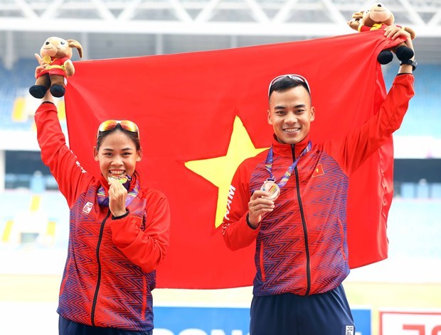 Вьетнам лидирует по количеству медалеи, превысив цель по золотым медалям на SEA Games 31 hinh anh 1