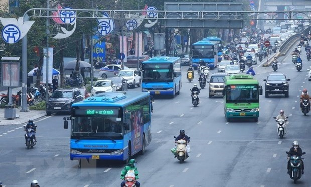 Общественныи транспорт Ханоя стремится удовлетворить 30-35% потребностеи в поездках к 2025 году hinh anh 1
