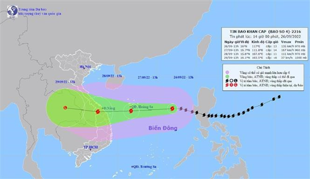 Таифун Нору обрушится на материковую часть Вьетнама 27 сентября hinh anh 1