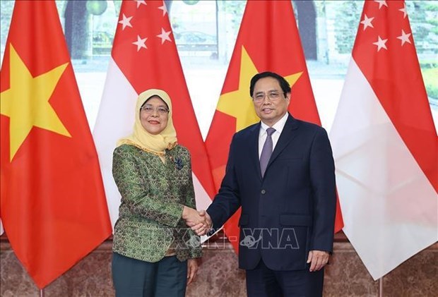 Президент Сингапура завершила государственныи визит hinh anh 2