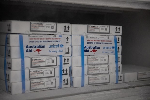 Австралия доставила Вьетнаму пять рефрижераторов и 4,2 млн. доз вакцины от COVID-19 hinh anh 2