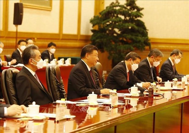 Генеральныи секретарь Нгуен Фу Чонг провел переговоры с Генеральным секретарем, Председателем Си Цзиньпином hinh anh 2