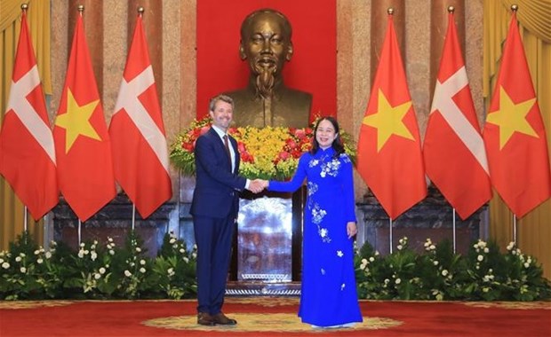 Вице-президент Во Тхи Ань Суан имела встречу с Кронпринцем Дании hinh anh 1