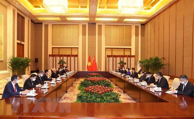 Генеральныи секретарь ЦК КПВ Нгуен Фу Чонг встретился с председателем ВК НПКСК Ван Яном hinh anh 1