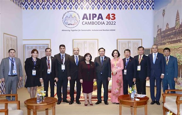 Председатель НС Выонг Динь Хюэ встретился с руководителями парламентов стран hinh anh 2