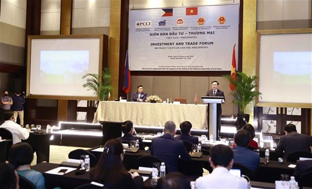 Председатель НС Выонг Динь Хюэ принял участие в вьетнамско-филиппинском торгово-инвестиционном форуме hinh anh 1