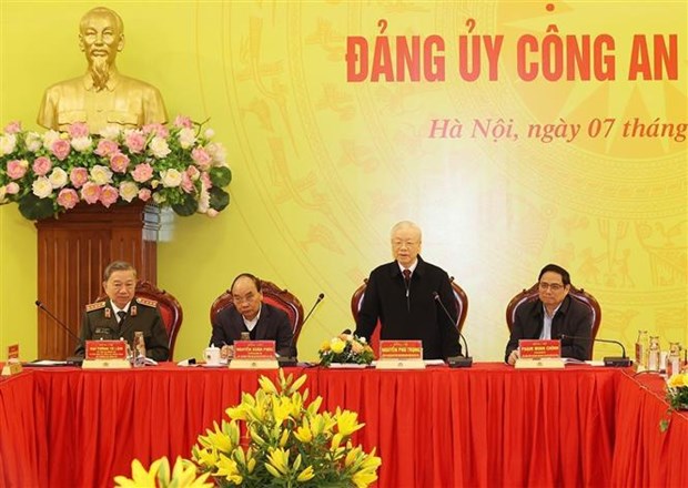 Генеральныи секретарь Нгуен Фу Чонг принял участие в конференции партииного комитета общественнои безопасности hinh anh 1
