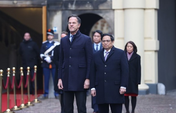 Официальная церемония встречи премьер-министра Фам Минь Тьиня в Королевстве Нидерландов hinh anh 1