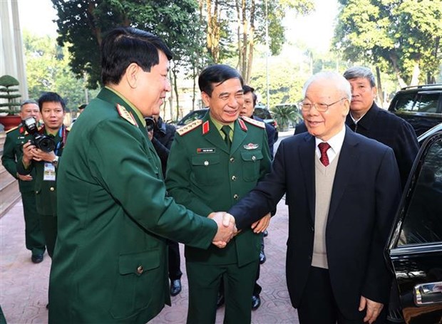 Генеральныи секретарь Нгуен Фу Чонг посетил Военно-политическую конференцию ВНА в 2022 году hinh anh 1