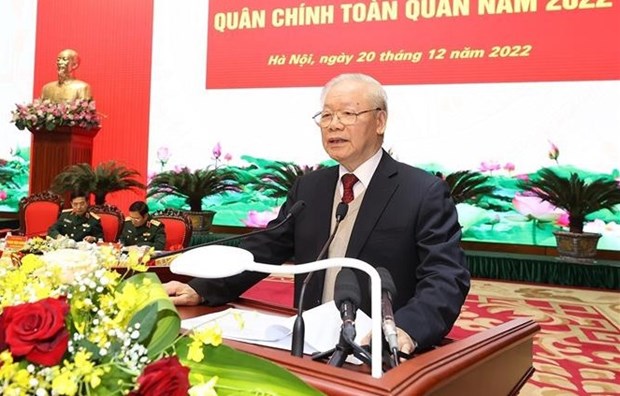 Генеральныи секретарь Нгуен Фу Чонг посетил Военно-политическую конференцию ВНА в 2022 году hinh anh 2