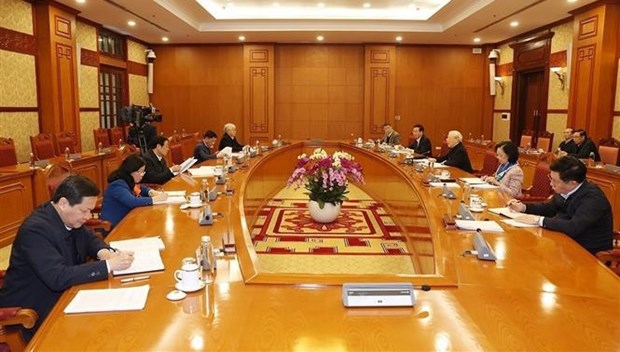 Генеральныи секретарь ЦК КПВ совещался с Секретариатом для оценки организации Тэт hinh anh 2