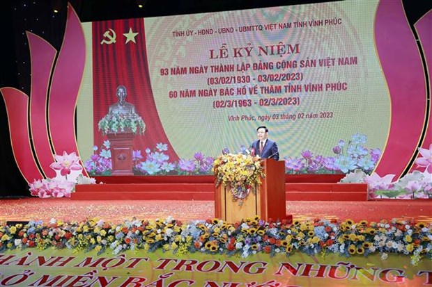 Председатель НС присутствовал на церемонии празднования 60-и годовщины визита дяди Хо в Виньфук hinh anh 1