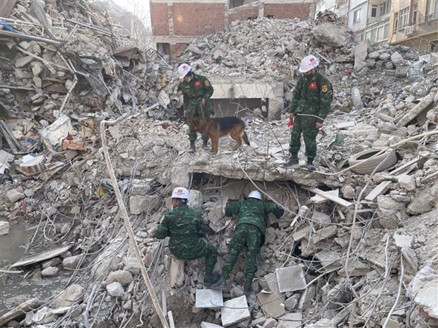 Спасательная команда Вьетнама обнаружила 15 мест с жертвами землетрясения в Турции hinh anh 2