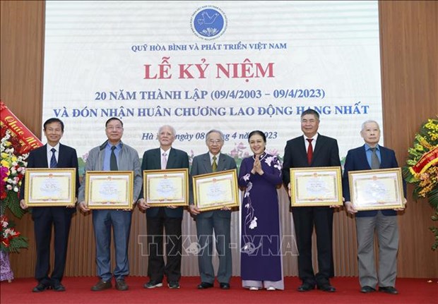 Вице-президент государства приняла участие в церемонии празднования 20-летия со дня создания Фонда мира и развития Вьетнама hinh anh 2