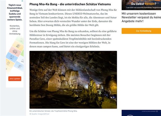 В СМИ Германии рассказывается об уникальных туристических направлениях во Вьетнаме hinh anh 1