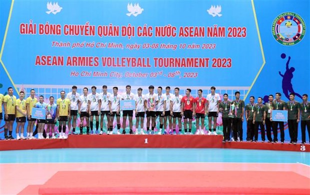 Мужская сборная Вьетнамскои народнои армии стала чемпионом турнира АСЕАН по волеиболу среди мужчин-военнослужащих hinh anh 1