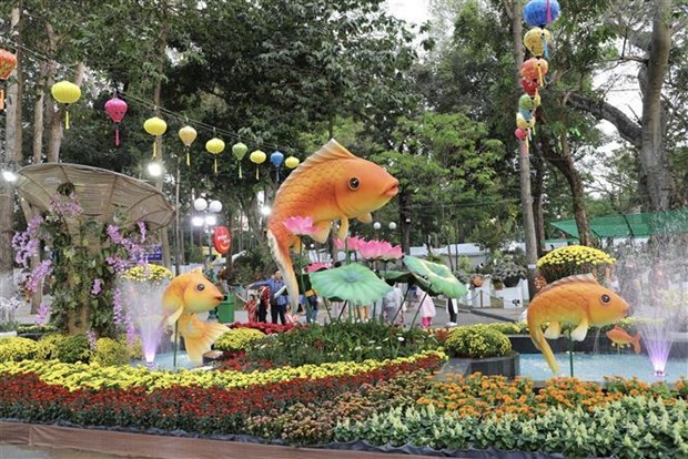 Весеннии фестиваль цветов открывается в городе Хошимин hinh anh 1
