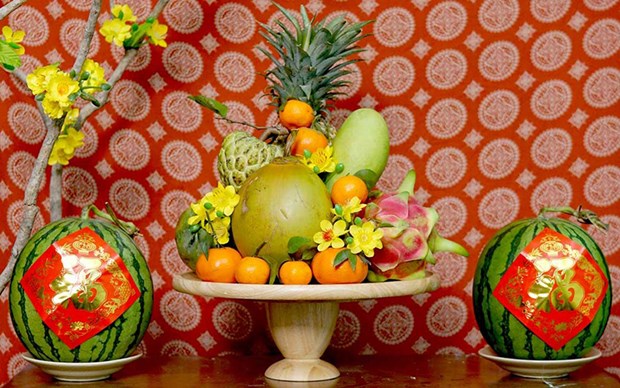 Поднос с пятью видами фруктов – от красивых народных обычаев до отличнои пользы для здоровья hinh anh 2