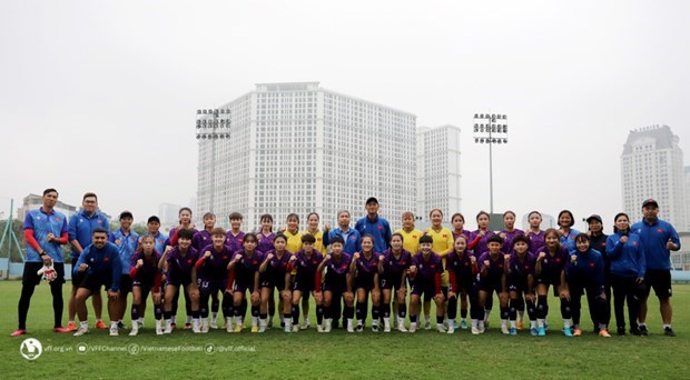Женскои сборнои Вьетнама до 20 лет хорошо готовится к финалу Кубка Азии по футболу-2024 среди женщин до 20 лет hinh anh 1