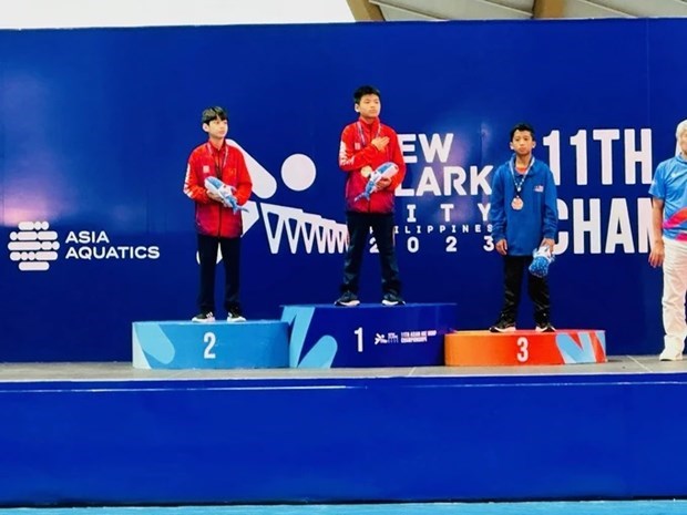 Вьетнам завоевал золото на чемпионате Азии по водным видам спорта в возрастнои группе. hinh anh 1