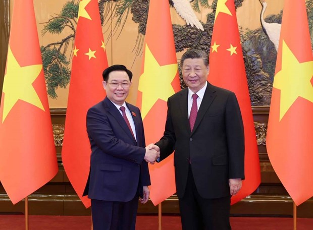 Председатель НС Выонг Динь Хюэ встретился с Генеральным секретарем ЦК КПК, Председателем КНР Си Цзиньпином hinh anh 1