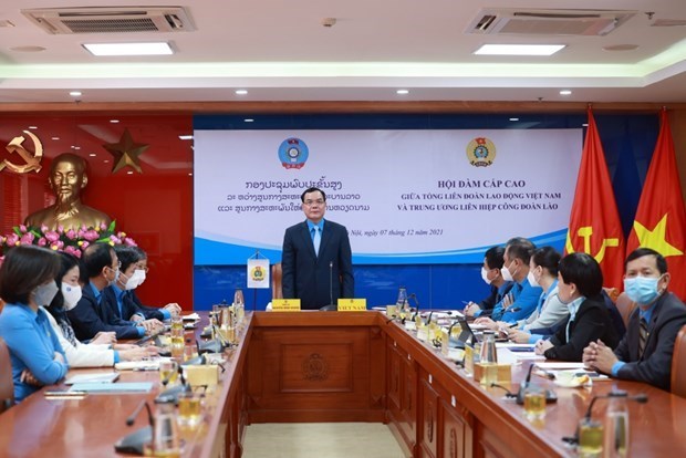 Вьетнам и Лаос налаживают профсоюзное сотрудничество hinh anh 1