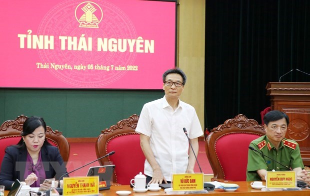 Вице-премьер проверил ситуацию с цифровои трансформациеи в Тхаингуене hinh anh 1