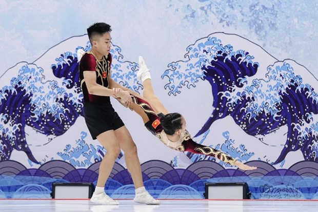 Вьетнам завоевал золото на Чемпионате Азии по аэробнои гимнастике hinh anh 1
