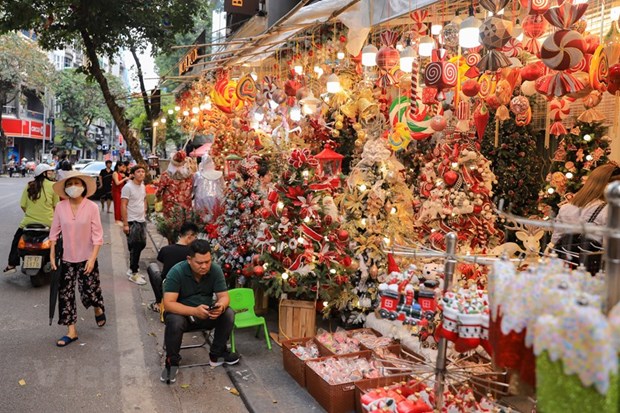 Улица Хангма полна рождественских красок hinh anh 3
